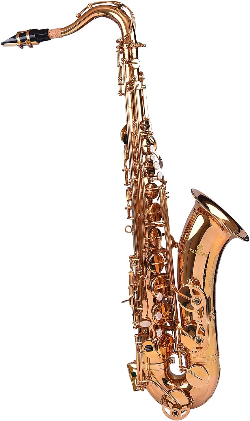 Kadence Saxophone Tenor Gold, Leather Case, Mouthpiece, Polishing Cloth, Cleaning Rod And White Gloves