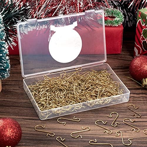 MELLIEX 240pcs Christmas Bauble Ornament Hooks S-Shaped Metal Hanger Mini Stainless Steel Hooks for Hanging Xmas Tree Decoration