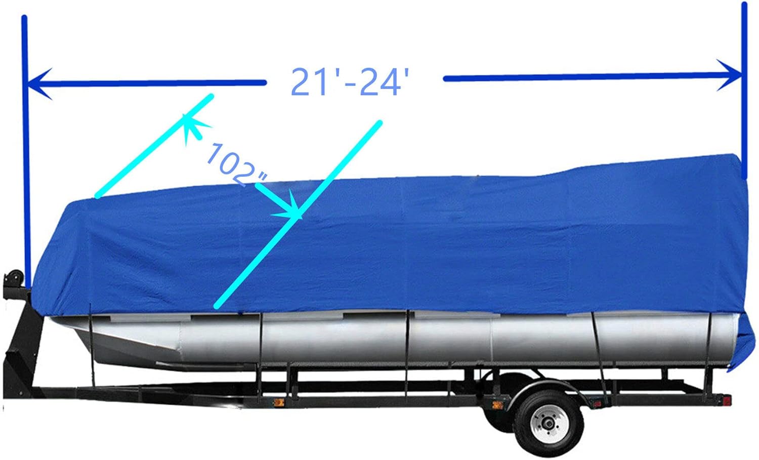 21-24 Boat Cover Trailerable Heavy Duty Pontoon Beam 102 Rain Snow Protection