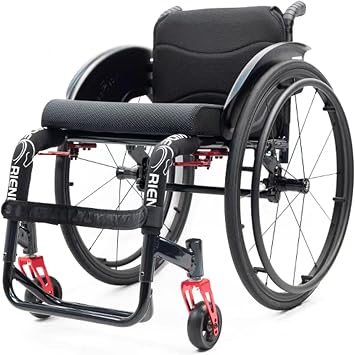 Portable Transport Wheelchair,Small Lightweight Compact Wheelchairs,Aluminum Alloy Wheelchair,All-Terrain Sports Wheelchair,Self-propelled Manual Wheelchairs,with Handbrake,Anti-Tip WheelsSize42cm/1