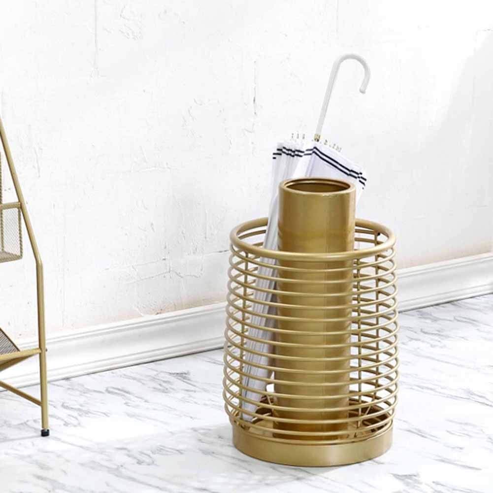 Modern d Porte-parapluie – Support autoportant en fer forgé à séchage rapide pour cannes et cannes de marche – Design rond élégant pour entrée