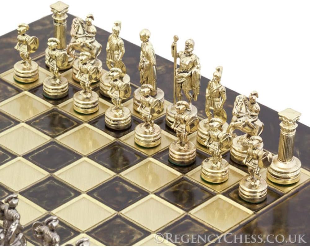 Manopoulos Greek Roman Army Metal Chess Set