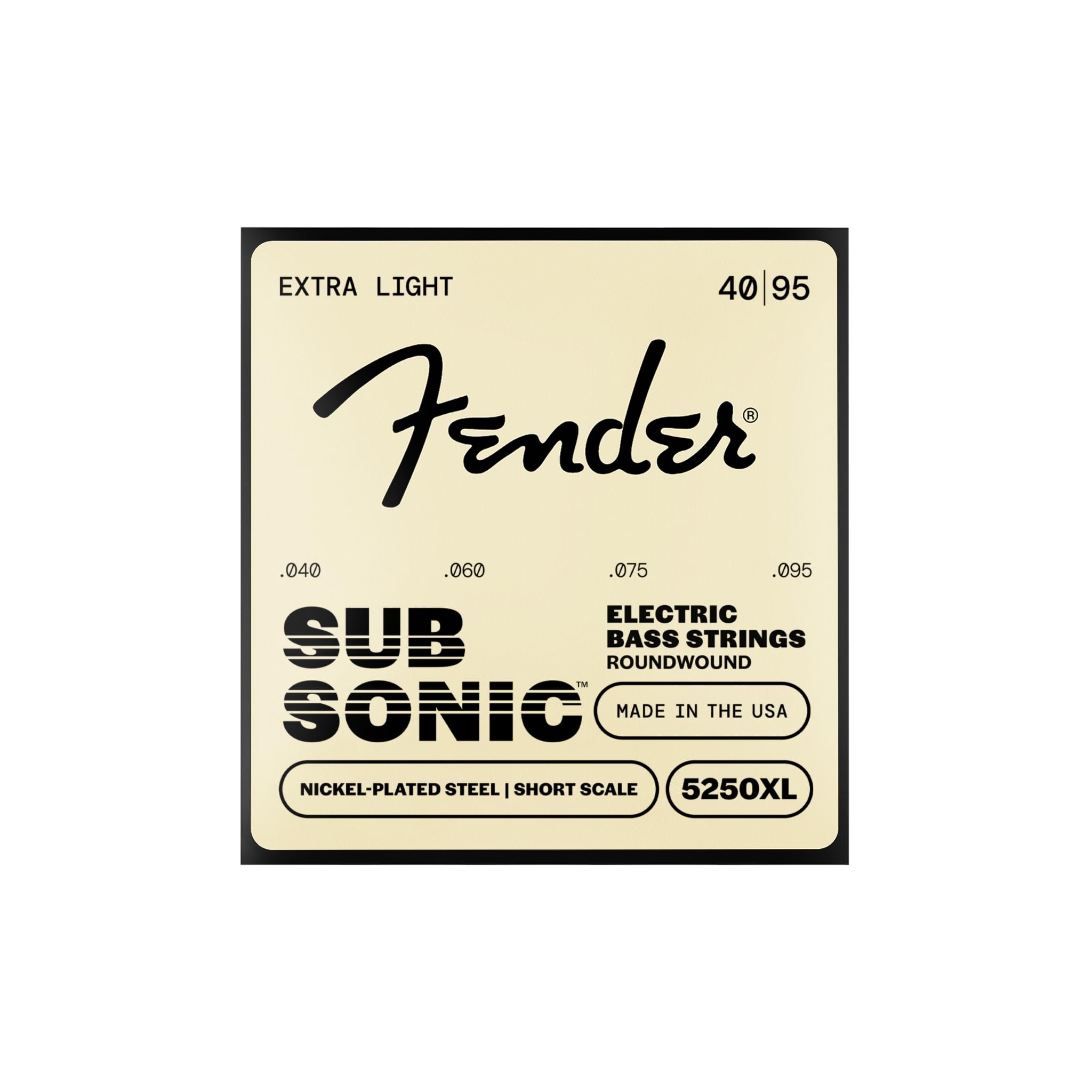 Fender® »SUPER 5250XL - SHORT SCALE BASS STRINGS« Corde per Bass - Nickel Plated Steel - 040/095