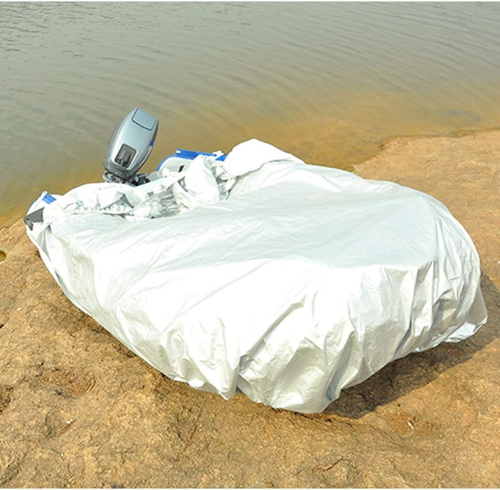 Telo Copri Barca, Tenda da Esterno, canotto Gonfiabile, Tessuto 420D, Antipolvere, Resistente al Sole (Argento 2,3 m)