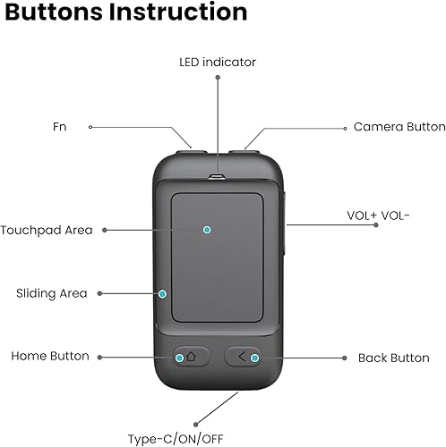 Vista 9 de CheerTok Air - Control remoto de desplazamiento TikTok, girador de páginas para Ebook Kindle, cámara inalámbrica Bluetooth, control remoto de Negro