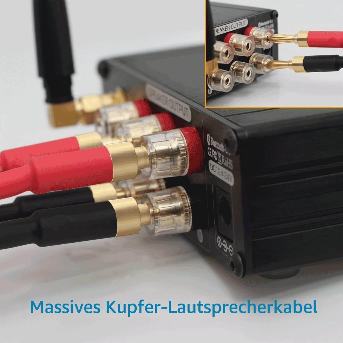 13 AWG Bananen-Lautsprecherkabel, 2 Pack 3m HiFi-Lautsprecherkabel mit vergoldeten Bananensteckern, Audiophile Stecker zu Stecker Audio Kabel für Audiophile (3m / 9.8FT)