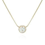Vince Camuto Gold Tone Simple Chain Necklace with Crystal Rhinestone Pendant