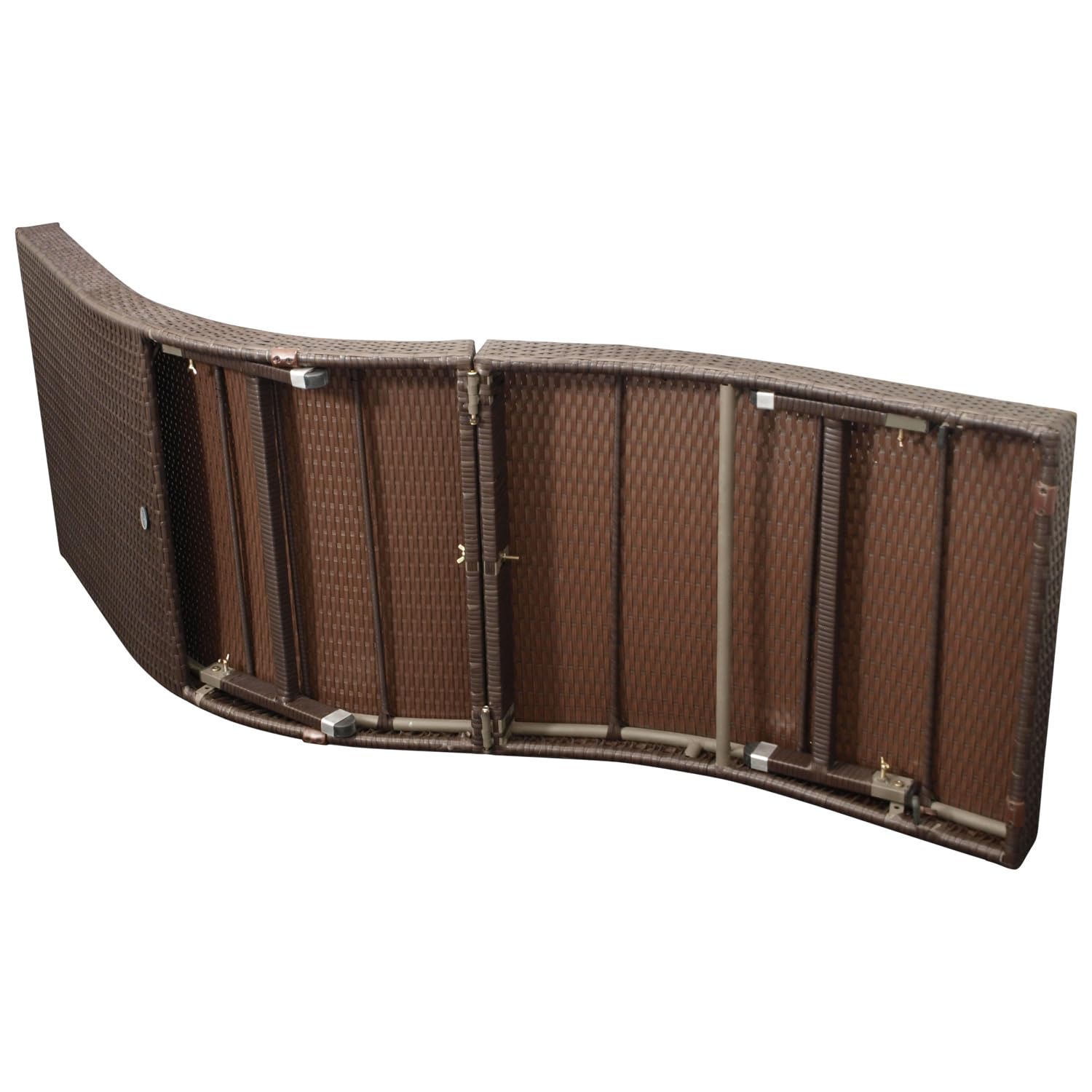 Gartenliege Sonnnliege Piacenza, Polyrattan braun, klappbar, mit Wendeauflage, Outdoor