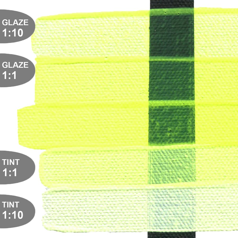 Fluid Acrylics by GOLDEN, flacon de peinture acrylique professionnelle, jaune fluo, 473 ml, transparent