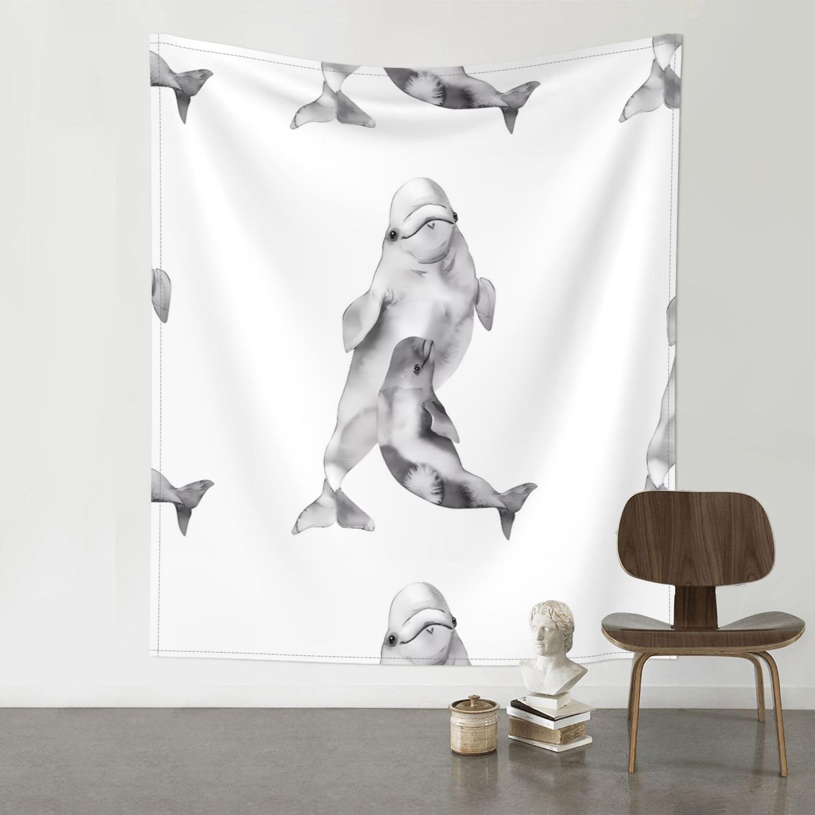 HJFCZH Watercolor Whale Art Prints 60x51in Wall Tapestry Bohemian Throw - Dorm Decor, Beach Blanket, Sofa Cover & Unique Gift