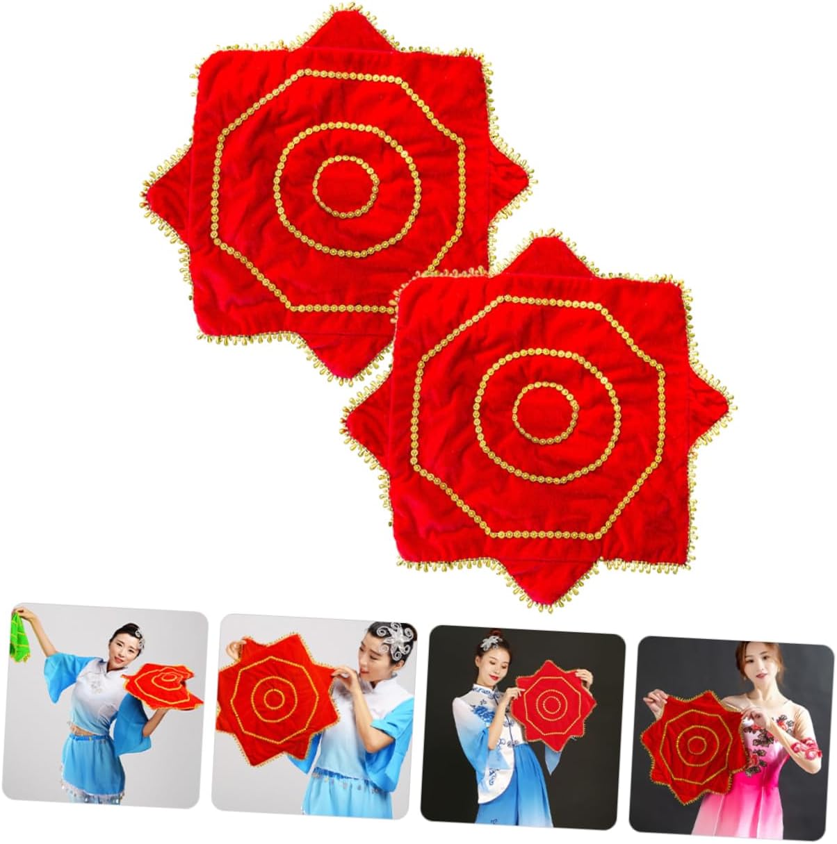 LIFKOME 2pcs Chinese Dance Handkerchief Lightweight Performance Props for Yangko Dance Art Decoration Versatile Use for Beginners and Professionals