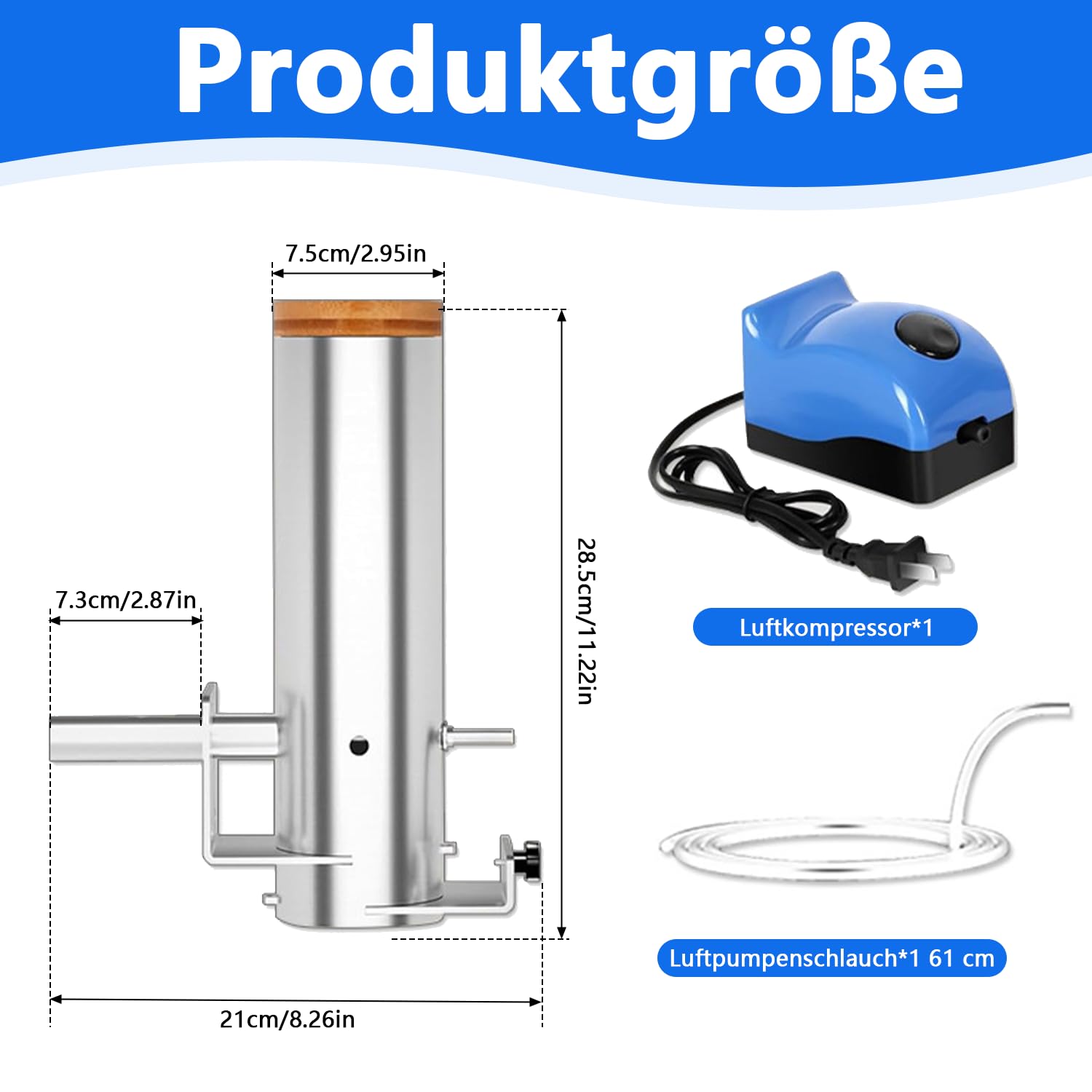 Generador de humo frío de acero inoxidable, generador eléctrico de humo para ahumar, generador de humo frío con bomba, generador de humo frío para ahumar pescado, carne, barbacoa (madera)