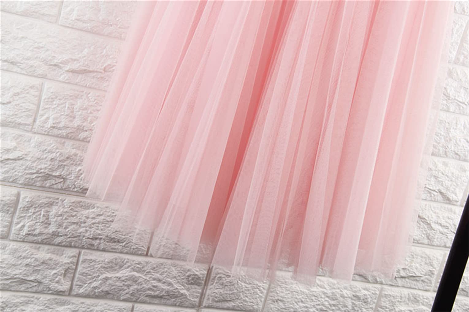 SePkus Faldas de Tul de 4 Capas, Falda de Tul para Mujer, Falda Midi Plisada de Cintura Alta elástica para Mujer (Borgoña, Talla única)