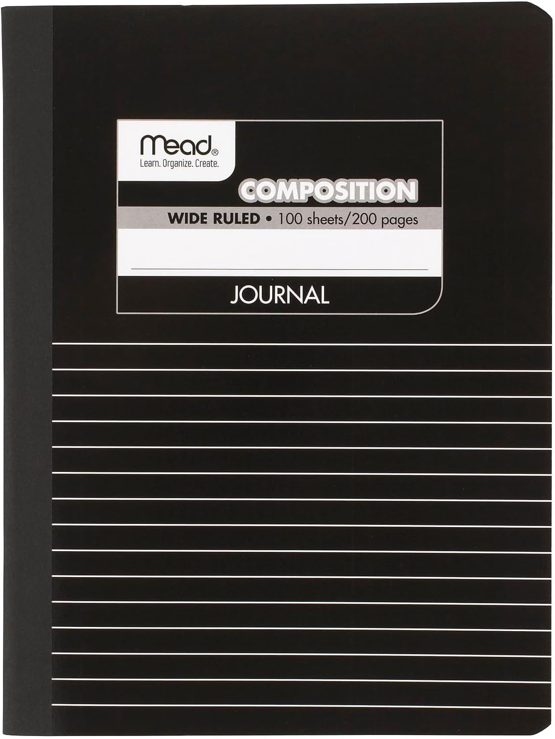 Mead Composition Books, Notebooks, Wide Ruled Paper, 100 Sheets, Comp Book, Black, 12 Pack (38603)