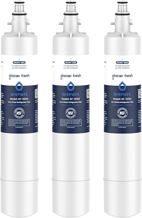 GLACIER FRESH Replacement for RPWFE, RPWF (Built-in CHIP) Refrigerator Water Filter, Compatible with GFE28GYNFS, GFE28GELDS, PFE28KELDS, PFE28KYNFS, GFD28GELDS, PWE23KELDS, PWE23KMKES, 3 Pack