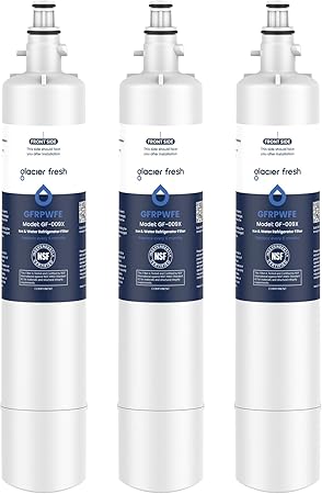 GLACIER FRESH Replacement for RPWFE, RPWF (Built-in CHIP) Refrigerator Water Filter, Compatible with GFE28GYNFS, GFE28GELDS, PFE28KELDS, PFE28KYNFS, GFD28GELDS, PWE23KELDS, PWE23KMKES, 3 Pack