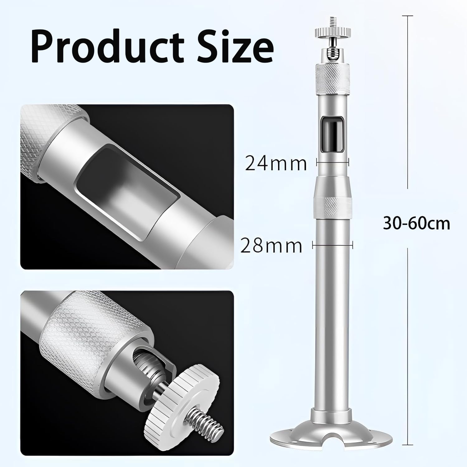 Uchwyt projektora, projektor sufitowy, uniwersalny projektor ścienny z montażem, uchwyt do projektora, srebrny, nadaje się do montażu na ścianie, 30-60 cm