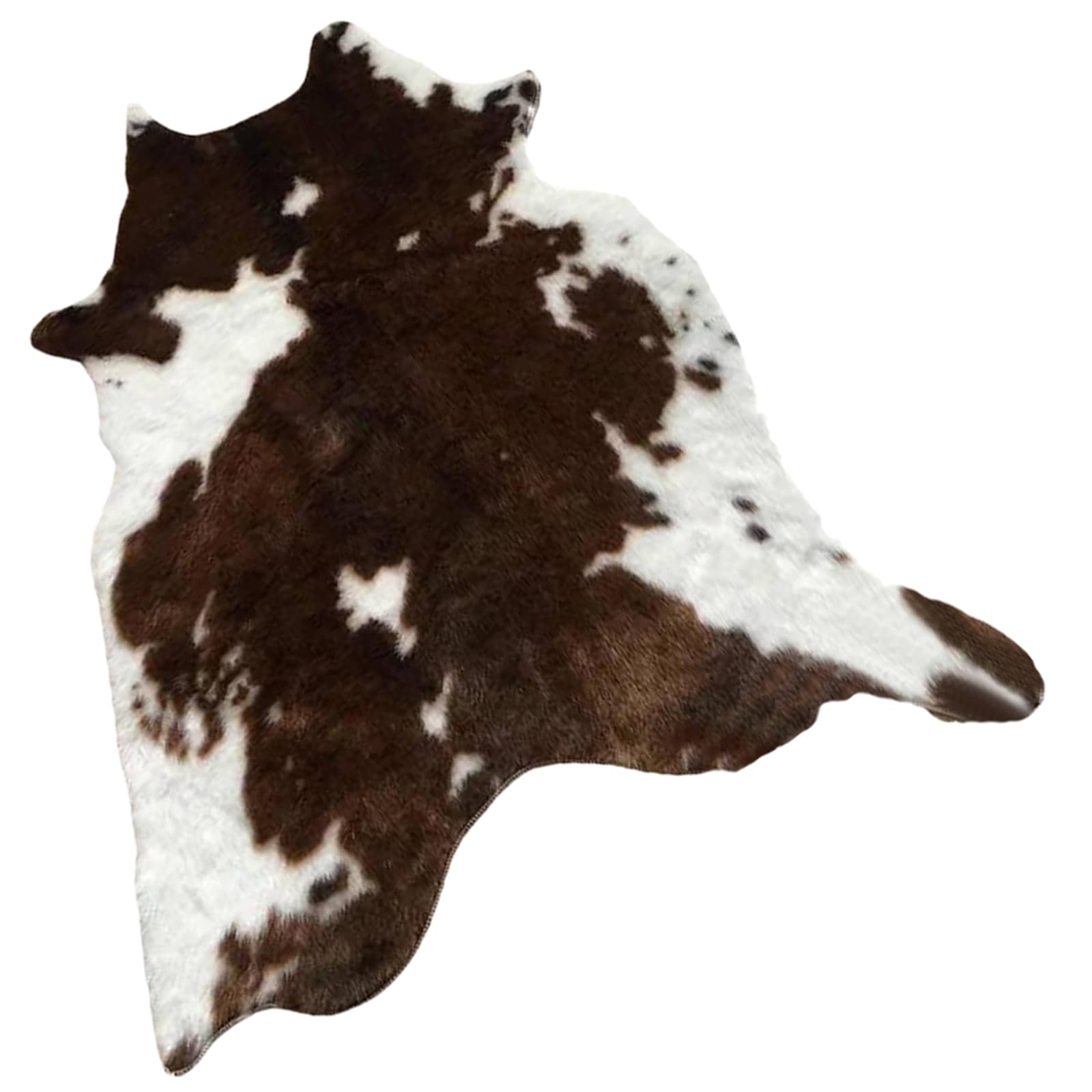 Tappeto Pavimento Marrone Stampa Animalier di Mucca in Pelle Sintetica, Decorazione Riutilizzabile per Camera da Letto e Soggiorno, Morbido e Confortevole