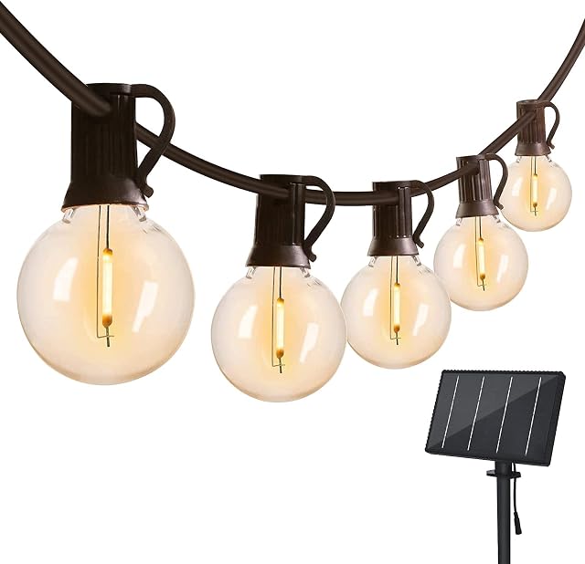 Solar String Lights Outdoor, Bomcosy G40 80FT Solar Festoon Lights Outdoor, Globe Bulb String Lights with 40+2 Shatterproof Bulbs, Waterproof Patio String Lights for Garden, Terrace, Party