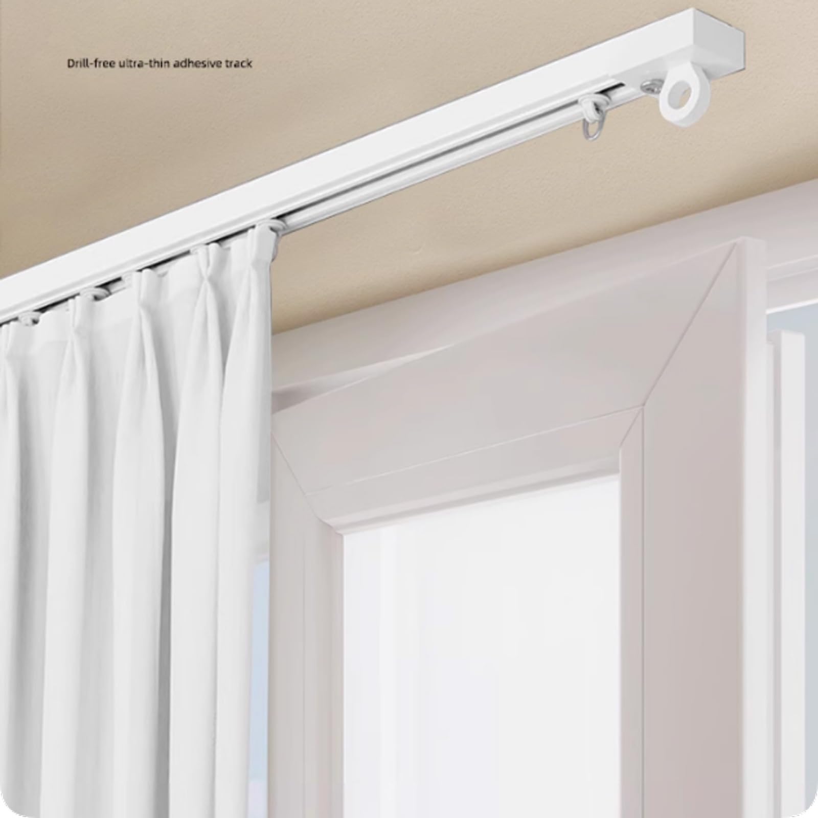 Tringles à rideaux adhésives - Sans perçage ni vis - Réglable de 40 à 600 cm - Tringle à rideaux polyvalente pour salon, studio, décoration d'intérieur
