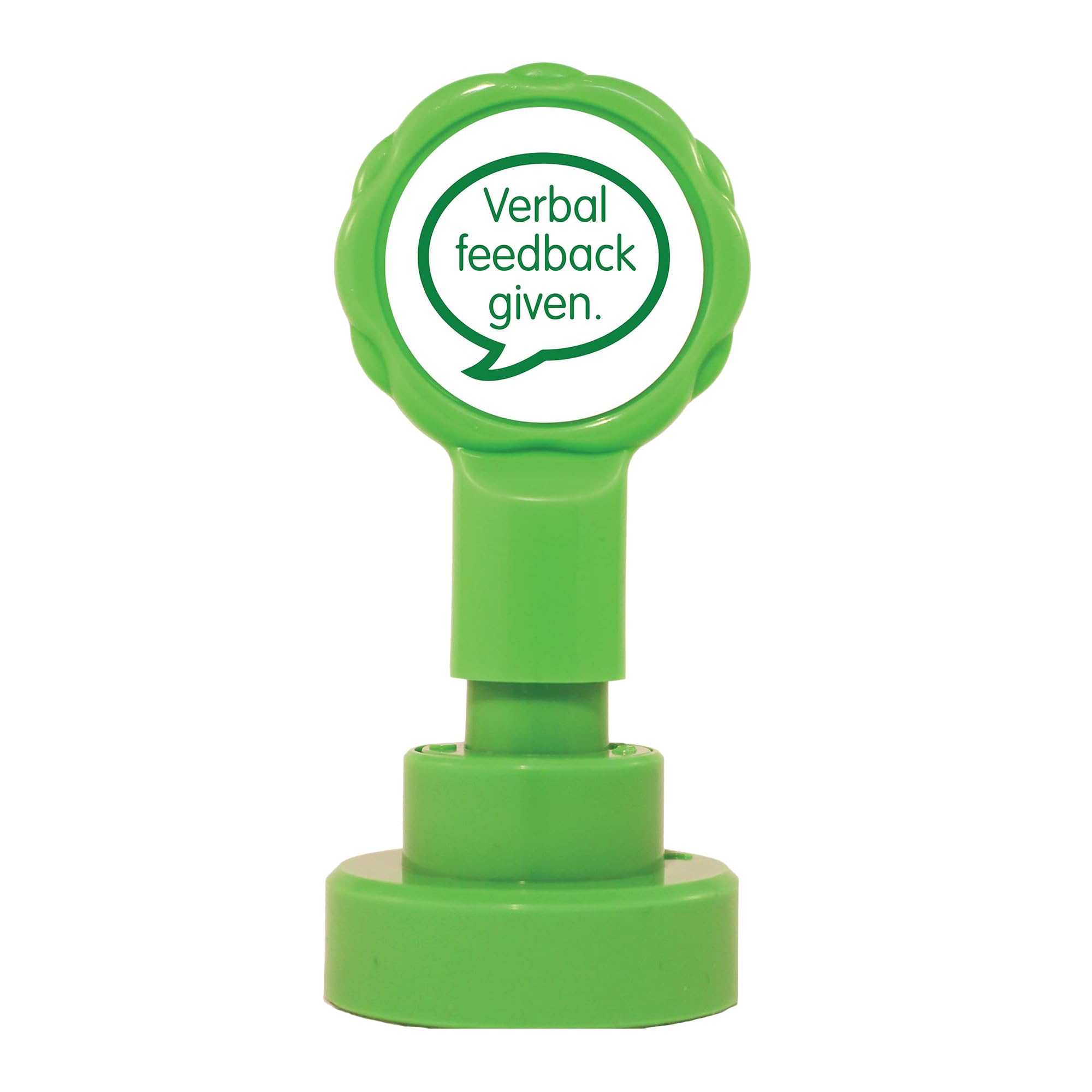 Xclamation Green Xstamper Xclamations Verbal Feedback Teacher Stamp (Impression Size: 22Mm). Pre-Inked Stamper For Marking School Work, Refillable Ink Stamps With Protective Dome - Genuine Xstamper Self Inking Stamps