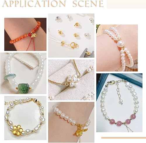 Miniatura 7 de UNICRAFTALE Alrededor de 800 cuentas redondas lisas de 0.079 pulgadas, cuentas espaciadoras de acero inoxidable 304 cuentas sueltas de metal para