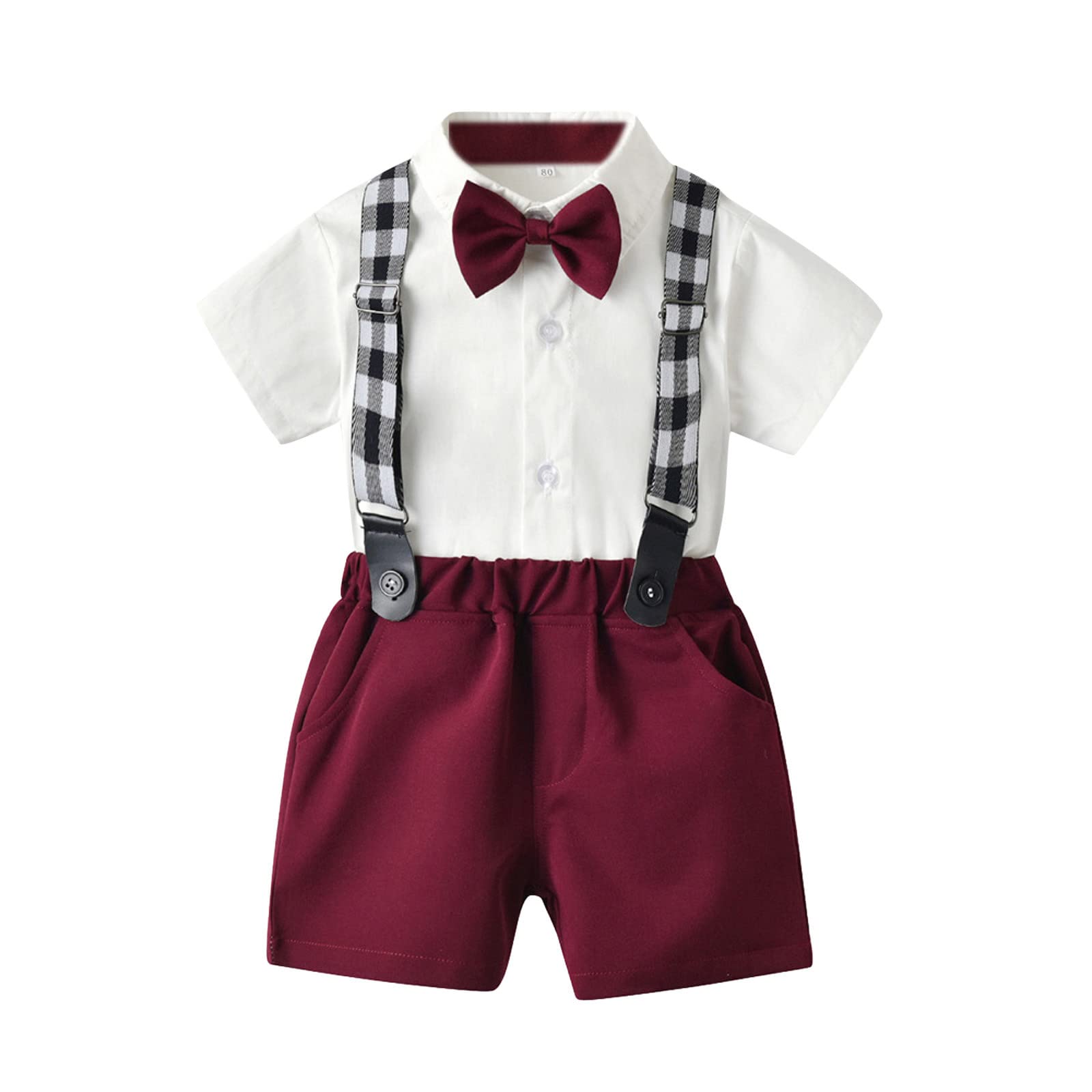 Conjunto De 2 Piezas Para Niño - Camisa Y Tirantes, Algodón, Para Bodas Y Eventos (9 Meses - 4 Años)