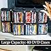 Made Easy Kit DVD Storage Bag - Clear PVC Organizer,Triple-Stitched Handles, Dividers - Stackable, Space-Saving, Fits 40 DVD Cases - Container for Movie Discs, Video Games, VHS Tapes (Black, 2 Bags)