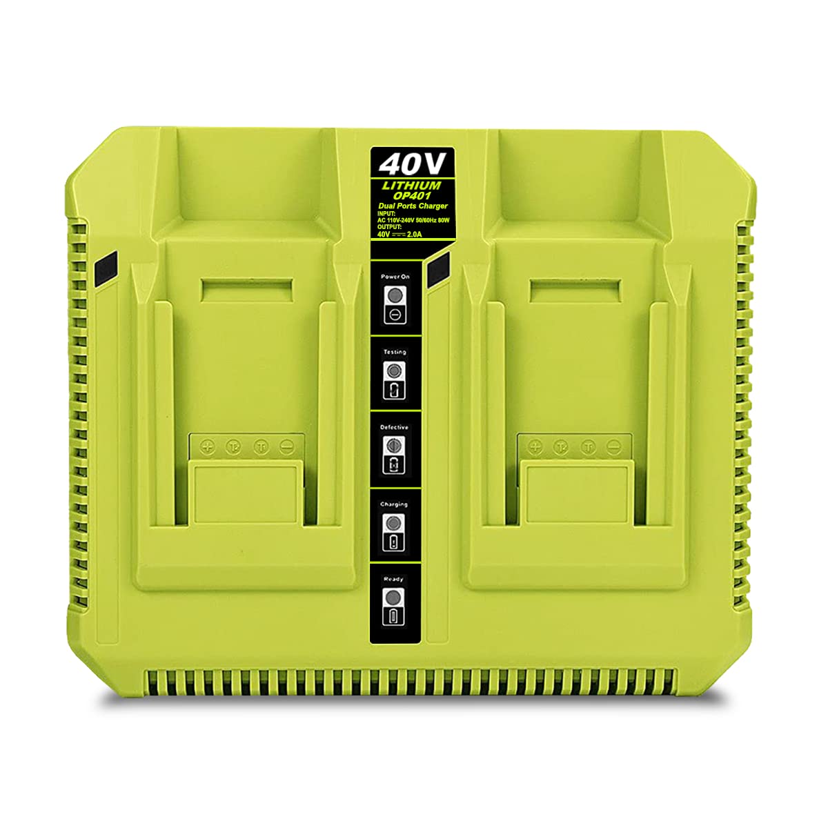 Cargador de batería de 40 V para herramientas inalámbricas Ryobi de 40 voltios, cargador de batería dual Atcuji de 40 V OP401