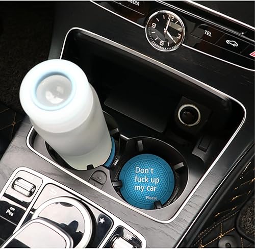 Miniatura 6 de 8sanlione Portavasos para automóvil, 4 posavasos de 2.75 pulgadas, tapete integrado antideslizante e impermeable, accesorios interiores automotrices