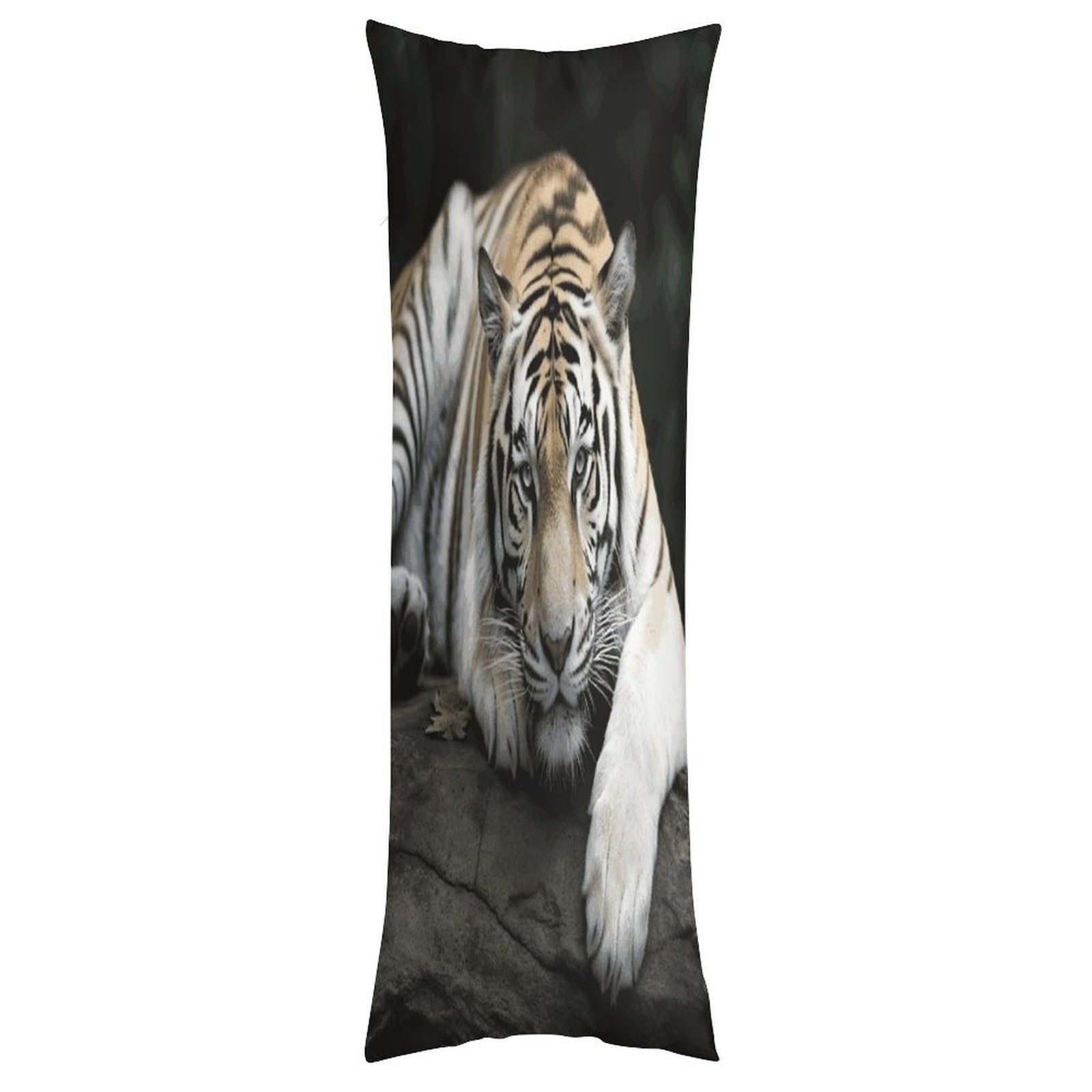 LDGSUPH Tiger Lie On Rock Pillow Cases Soft Pillowcase with Invisible Zipper Wrinkle Resistant Pillow Covers Breathable Removable Pillow Protector for Bed Sofa Car 20"x54"