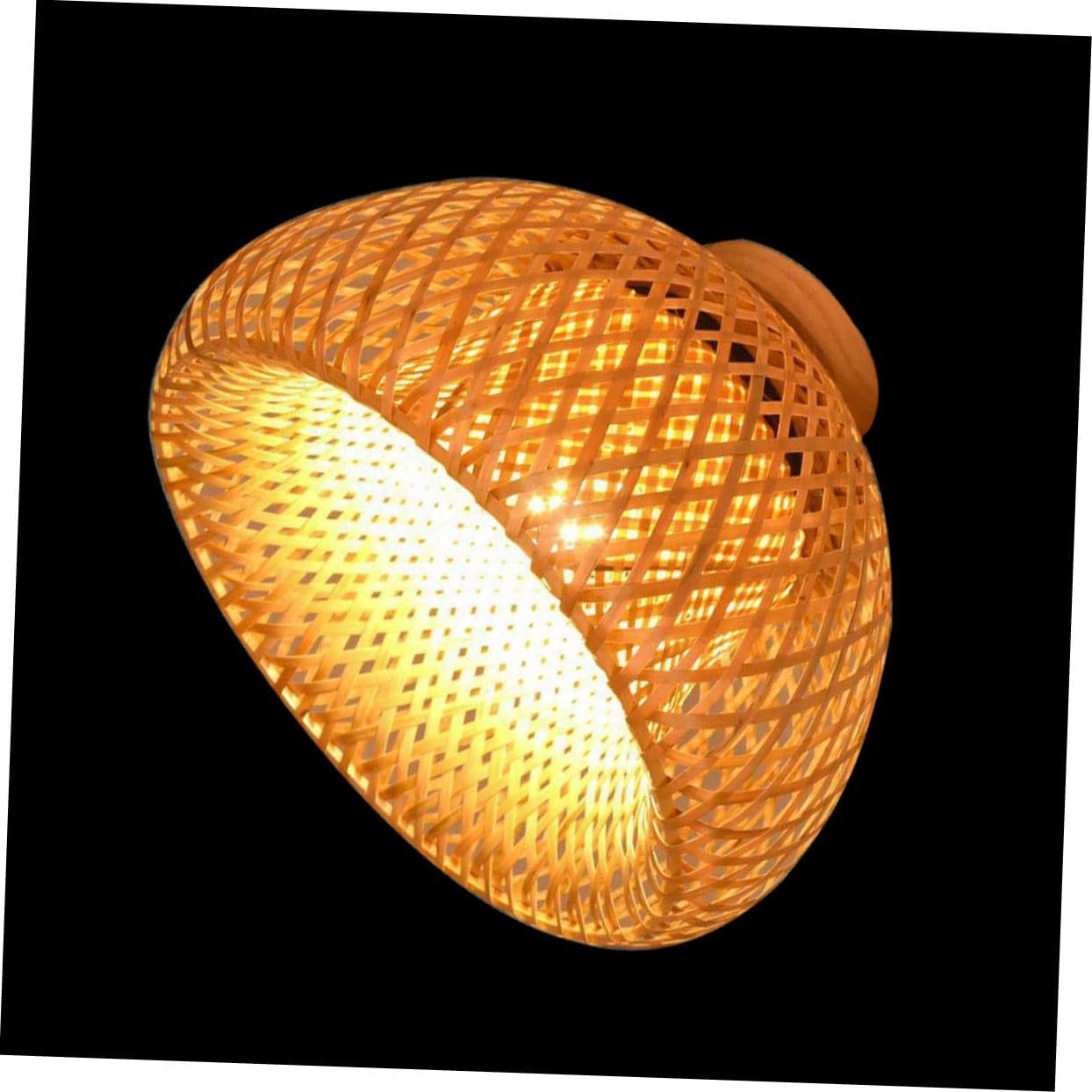 DOITOOL Simple Woven Lampshade for Ceiling Light Round Design Decor for Room Bedroom and Balcony Creates Warm Atmosphere for Housewarming