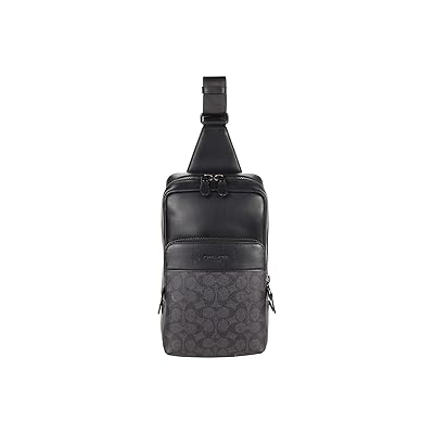 COACH Signature Gotham Pack Handbags Black Copper/Charcoal/Black, Leather/Canvas