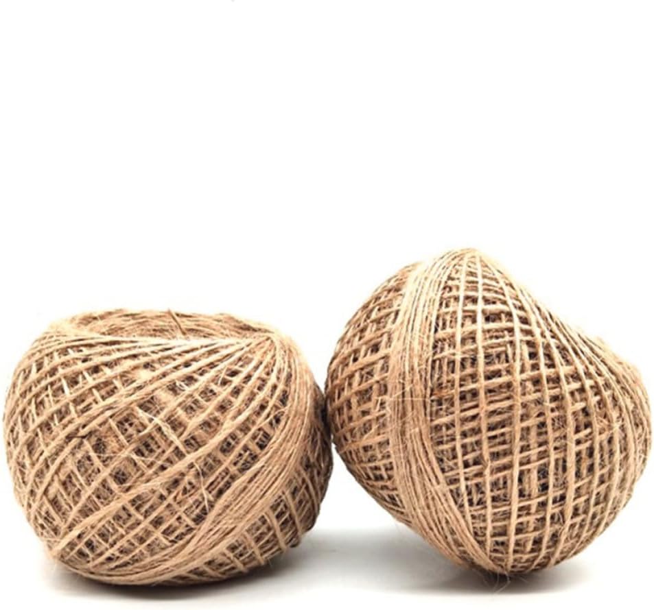 Natural Jute Twine Rope String Packing String 6pcs 30m Length 3mm Thickness Lightweight Sturdy for Bouquet Wrapping and Fence Decor