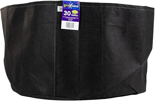 groXcess Olla de tela negra de 30 galones sin asas