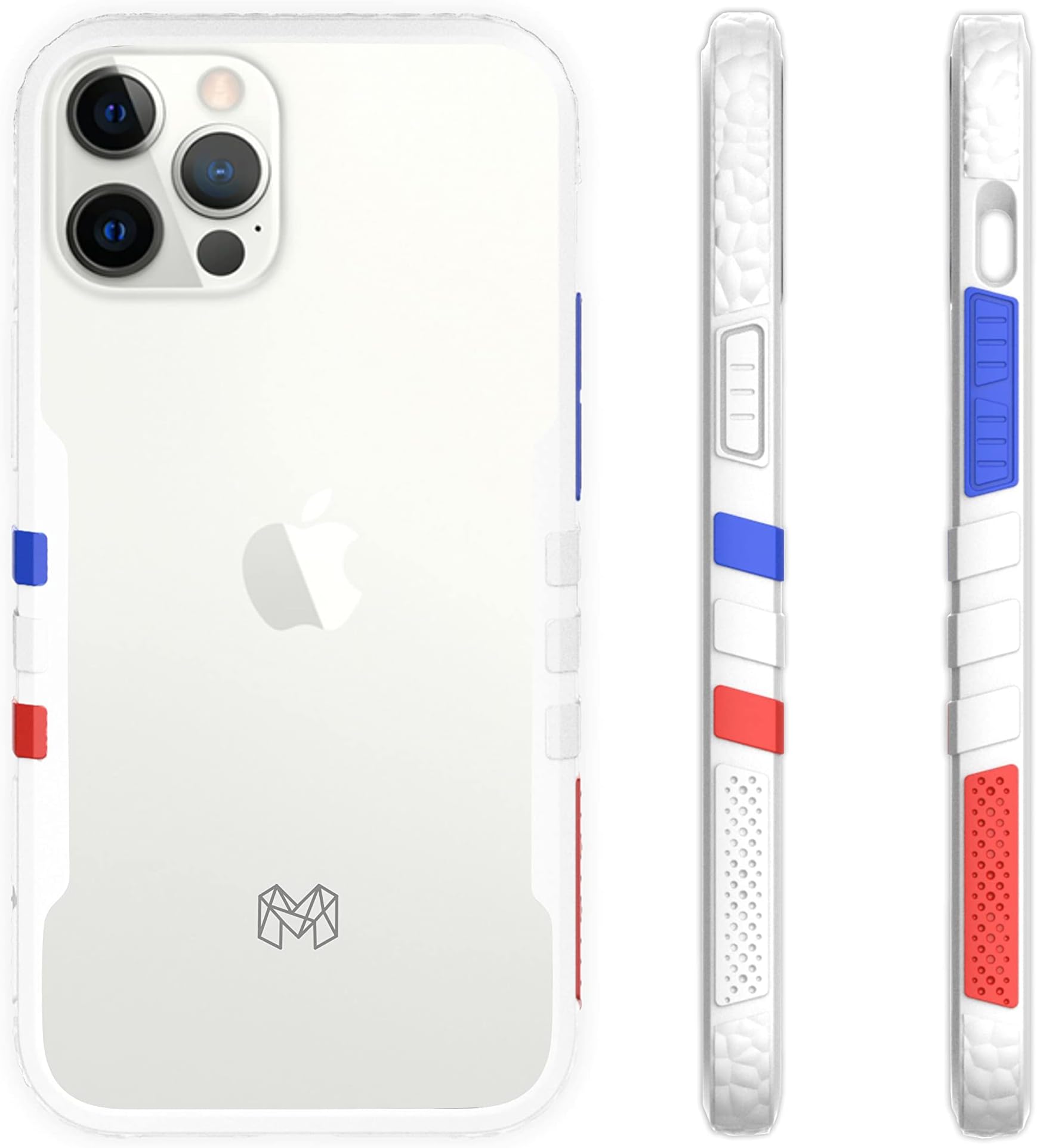 - MOOSH Commuter Series for iPhone 12 Pro Max Case Clear Back 10FT Drop Tested Scratch-Resistant Raised Edges Replaceable Colour Blocks Shock Absorption Apple iPhone 12 Pro Max Case 6.7 inch (White)