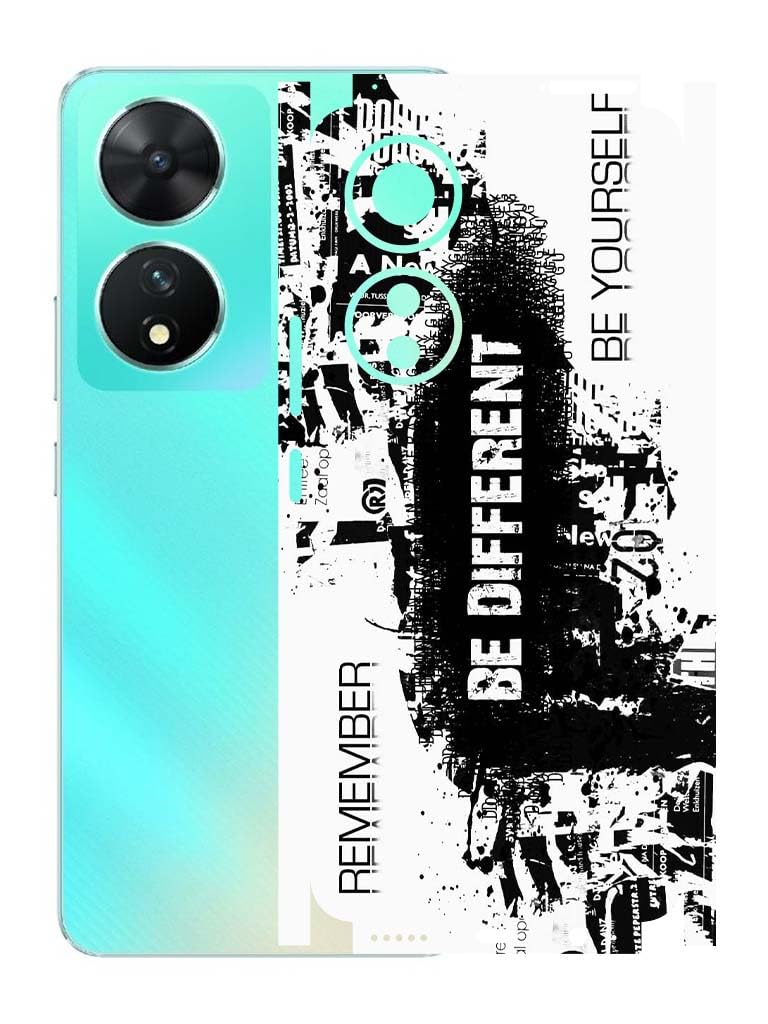 AtOdds - VIVO T2 (5G) - Mobile Back Skin Sticker - Lamination - Rear Screen Guard Protector Film Wrap (Coverage - Back+Camera+Sides) (Design - Be Different)-image-33