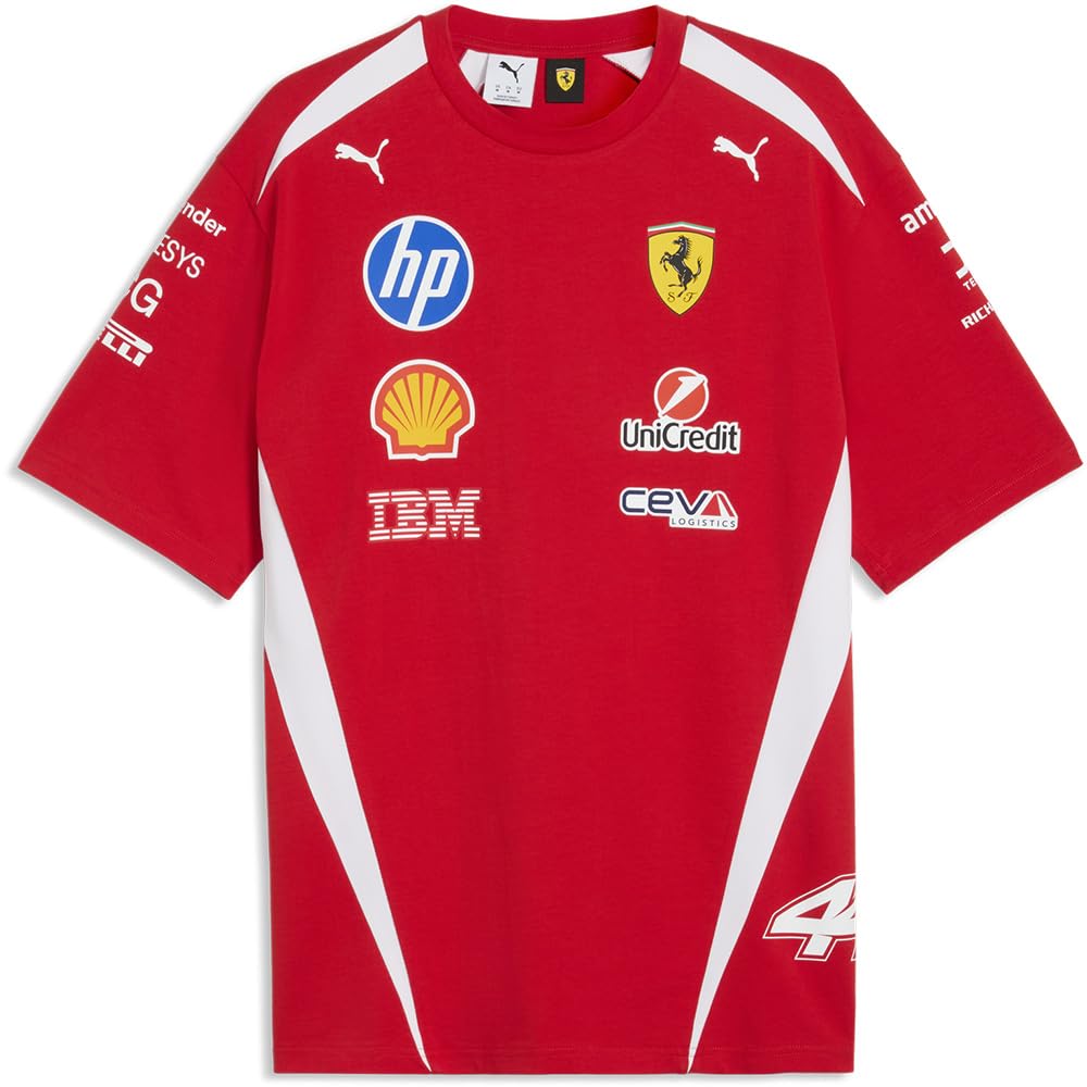 PUMA Scuderia Ferrari HP Replica Pilot Lewis Hamilton Leclerc 2026 Men's T-Shirt, red, S