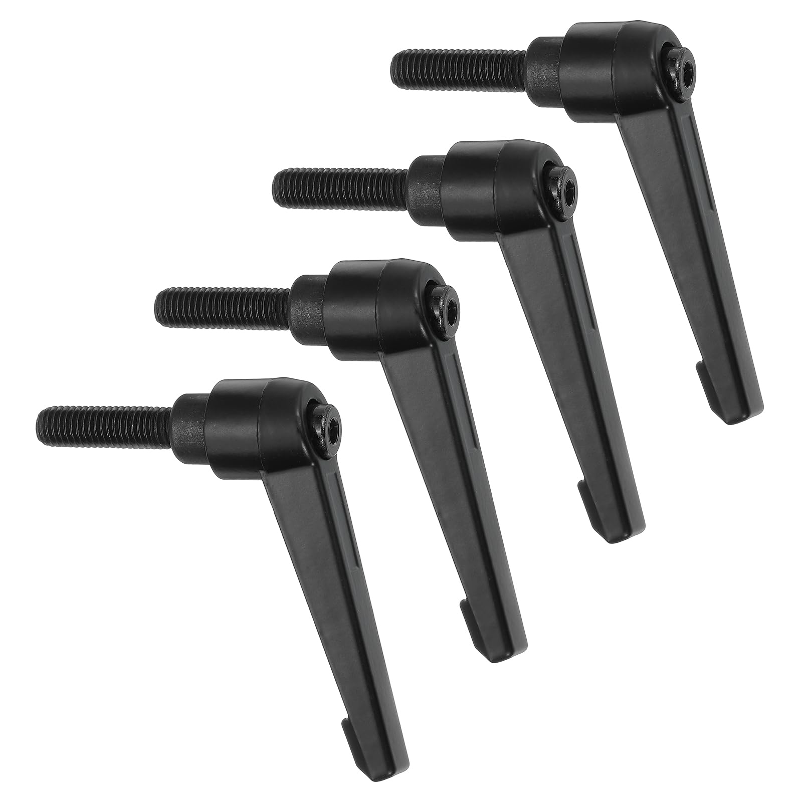 uxcell 4Pcs M8 x 25mm Adjustable Knobs Handle Male Thread Push Button Ratchet Quick Release Locking Rotating Bolt for Lathe Machinery, Black
