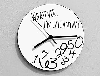 Whatever I'm Late Anyway/Round White - Wall Clock- Optional RGB LED 5V Backlit
