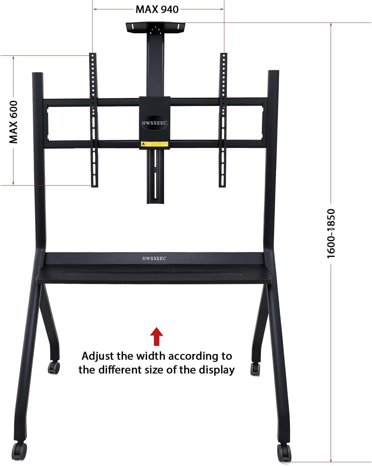 Smart Board Stand with Wheels for 55''-86'' Interactive Whiteboard, Electronic Smart Whiteboard Stand with 4 360-Degree Omnidirectional Casters and Fixing Device to Prevent Movement