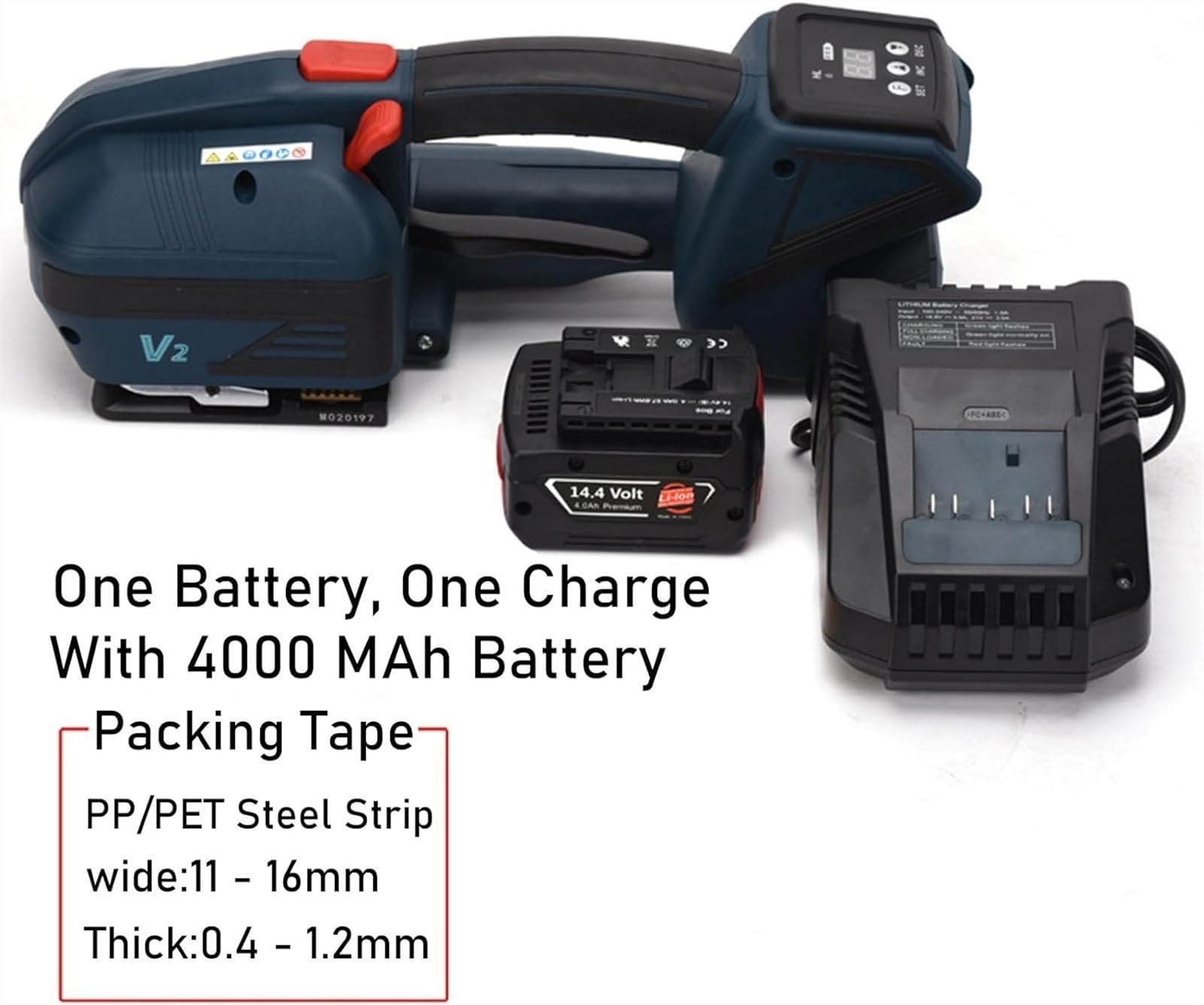 Reggiatrici Automatiche Elettriche Portatile for fusione a caldo, strumenti elettrici for imballaggio 4000mAh alimentata a batteria, larghezza di reggiatura 11-16 mm
