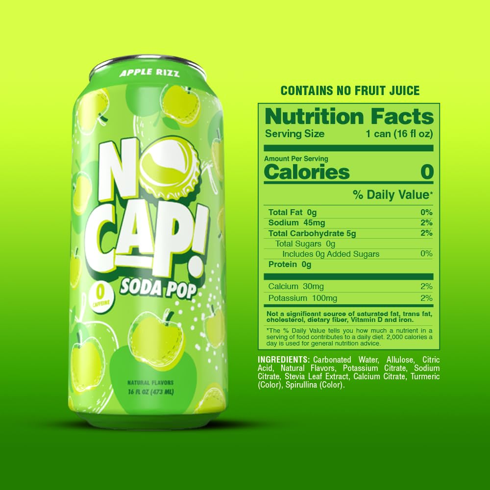Amazon.com : NO CAP! Next Gen Soda Pop with Zero Sugar, Zero
