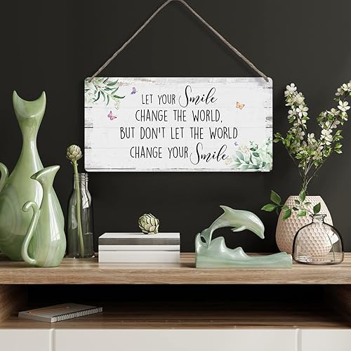 Vista 22 de MIGUMUTU Letrero de madera con texto en inglés "Behind You All Your Memories Before You All Your Dreams