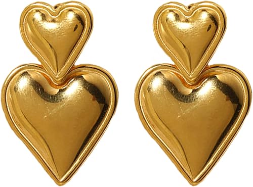 Aretes de aro gruesos de oro para mujer, ligeros, con forma de gota de agua, huecos, abiertos, de gran tamaño, hipoalergénicos, chapados en oro,