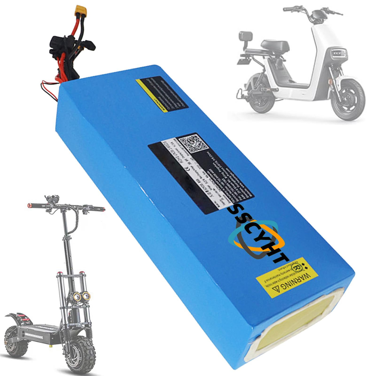 Batería Bicicleta eléctrica 52V 60V 15,6Ah 18,2Ah 20,8Ah Paquete baterías Litio Repuesto 60V 12Ah 23,4Ah 26Ah Accesorio para Patinete eléctrico Kits Motor 500W 1000W 1500W