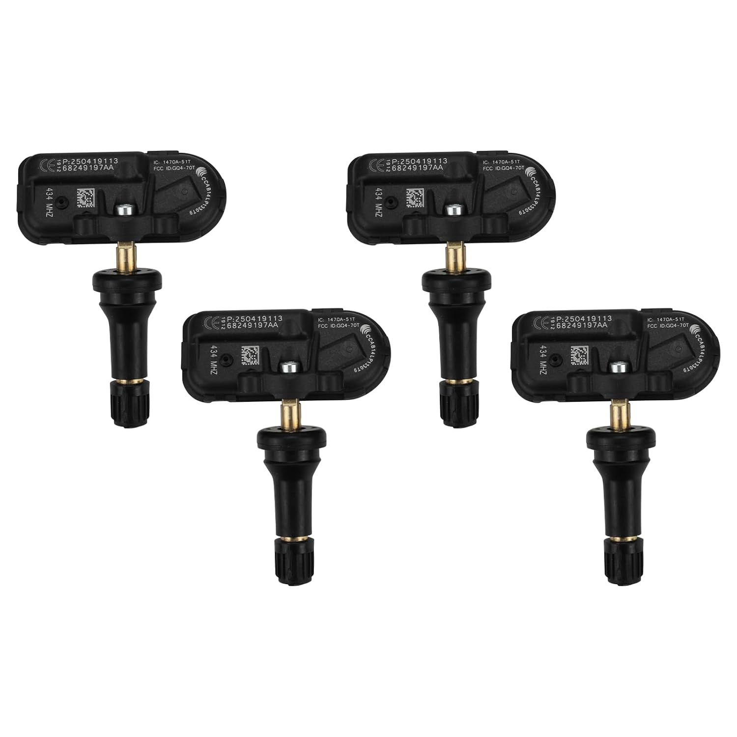 TPMS Sensor Tire Pressure Monitoring System Sensors 434MHz Compatible with 2014-2022 Ram 1500/2500 3500/4500/5500, 2014-2022 Jeep Cherokee, OE Replace# 68249197AA 68239720AA (Set of 4)