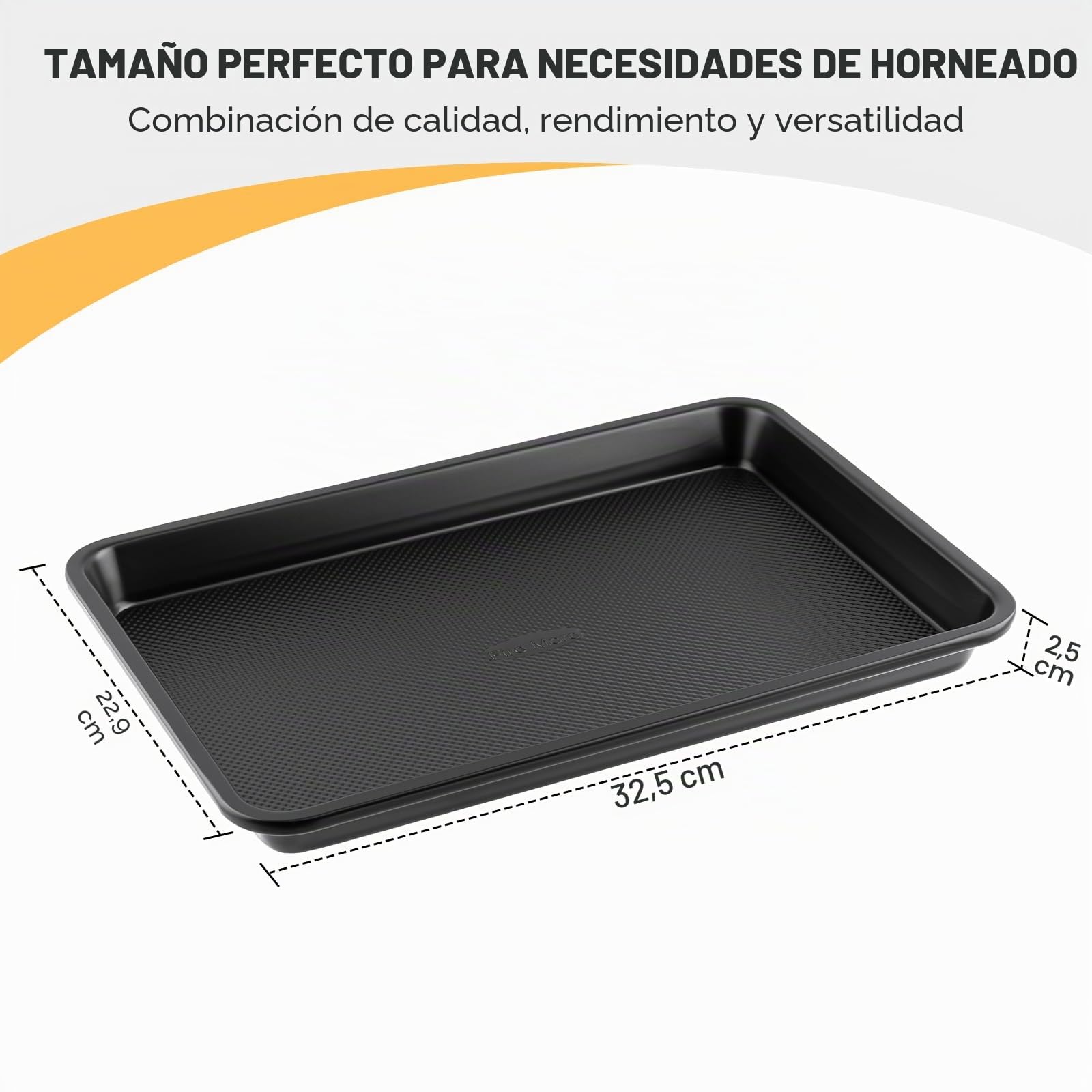 Fire More 2 Pack Bandejas de Horno de Acero al Carbono, 32,6 x 22,8 x 2,5 cm Bandejas para Hornear con Revestimiento Antiadherente, Fáciles de Limpiar