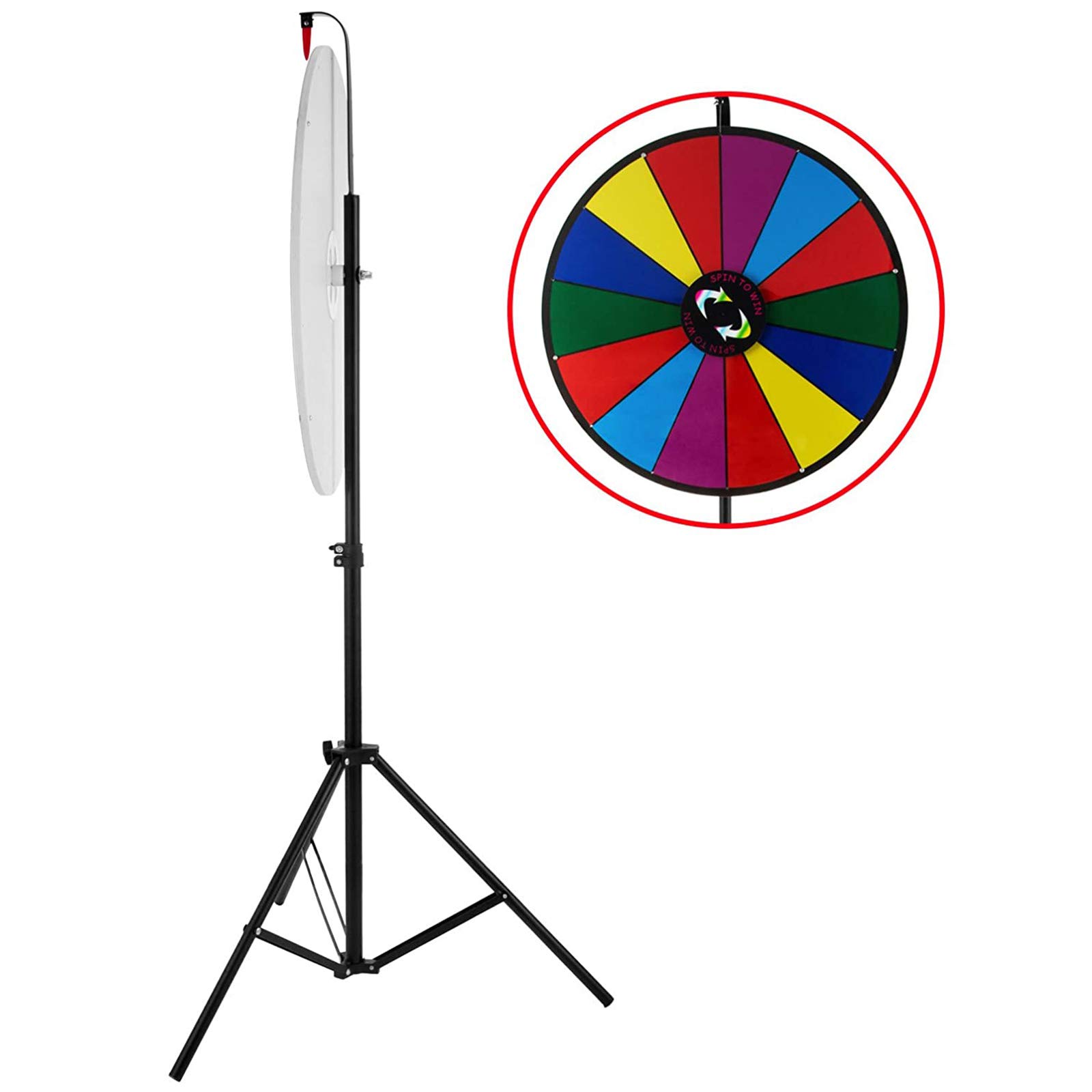 Vevor Rad mit Chromatisch, 61 cm, 14 Rollen, 117 bis 155 cm, bunt, Acryl, trocken abwischbar, mit PVC-Schaum, Prize Wheel 4,3 kg Dry Erase Trade