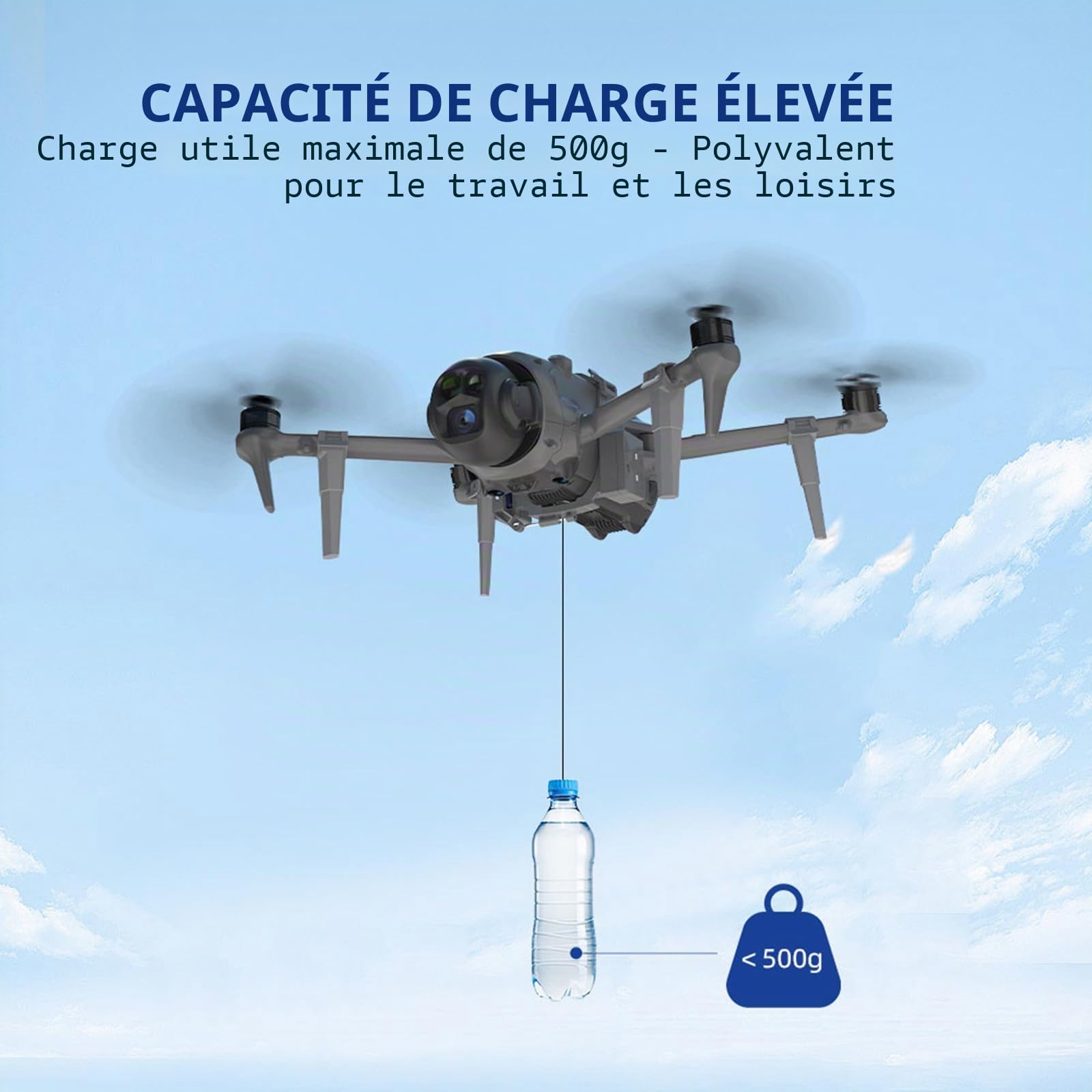 Système de largage de drone LICHIFIT avec atterrissage pour DJI Mavic 4 Pro Éjecteur photosensible Transport Livraison Libération de charge utile Dispositif de largage aérien Jambes étendues